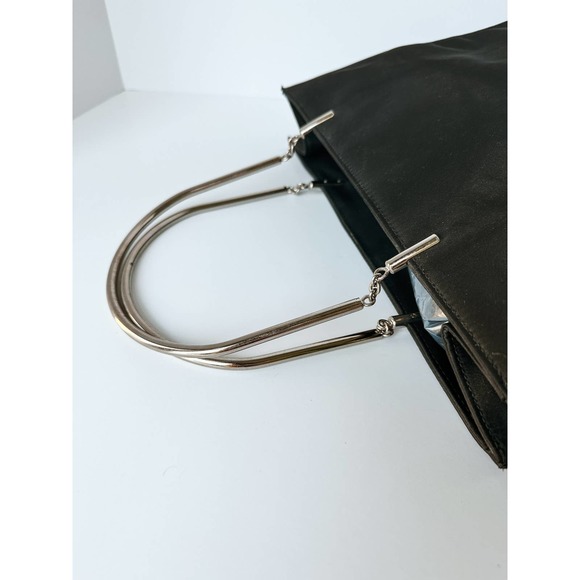 Nine West Nylon Black Handbag with Silver Handles - Picture 4 of 5